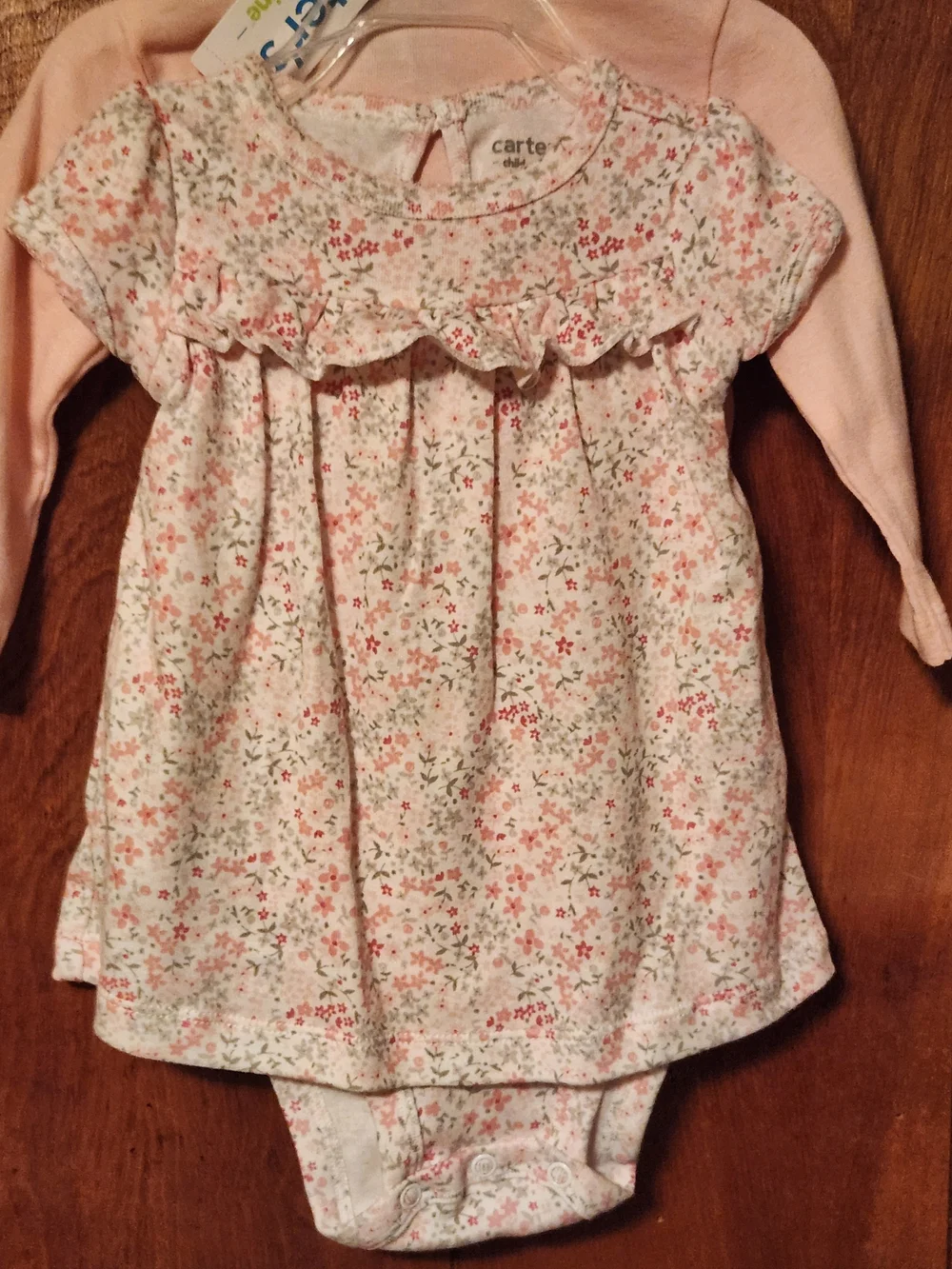 Carter's Pink Floral Baby Dress & Cardigan Set, S-3/6, NWT